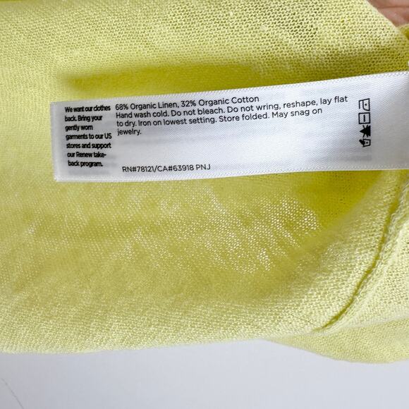 Eileen Fisher Organic Linen Jersey Tee Shirt Top Citrus Yellow Relaxed XL NWT - Picture 5 of 7